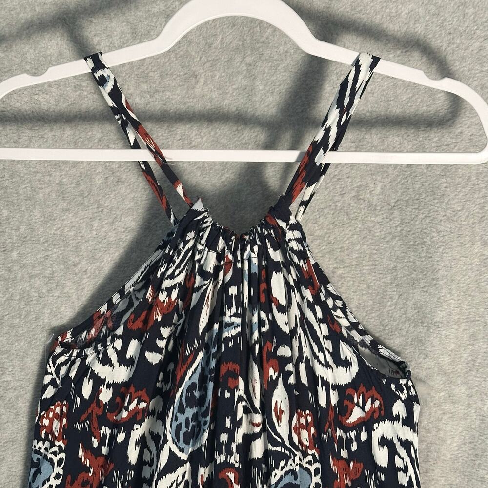 Lucky Brand NWOT Sz M Paisley Floral Midi Dress Beaded Rope Belt Boho Ruffle - Picture 6 of 10